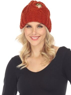 🆕 LAKHAYS Cable Knit Mushroom Beanie Wool Hat